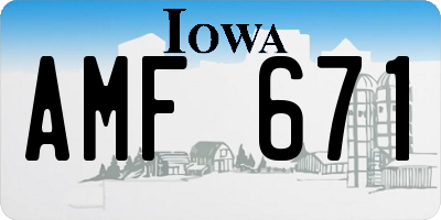 IA license plate AMF671