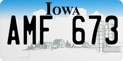 IA license plate AMF673