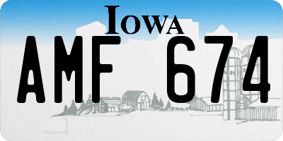 IA license plate AMF674