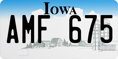 IA license plate AMF675