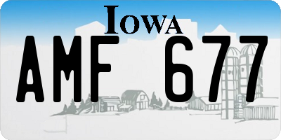 IA license plate AMF677