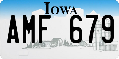 IA license plate AMF679