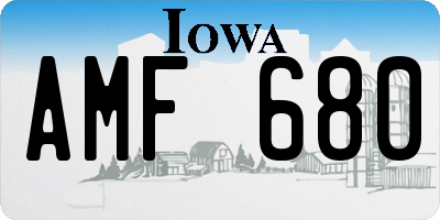IA license plate AMF680