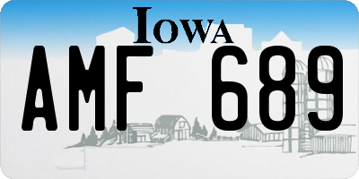 IA license plate AMF689