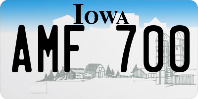 IA license plate AMF700