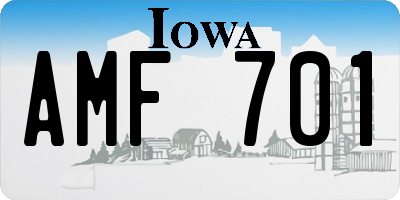 IA license plate AMF701