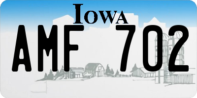 IA license plate AMF702