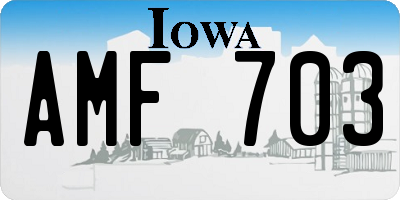 IA license plate AMF703
