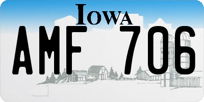 IA license plate AMF706