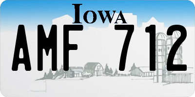 IA license plate AMF712