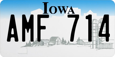 IA license plate AMF714