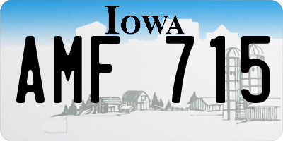 IA license plate AMF715