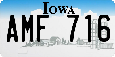 IA license plate AMF716