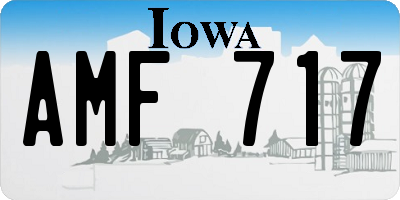 IA license plate AMF717