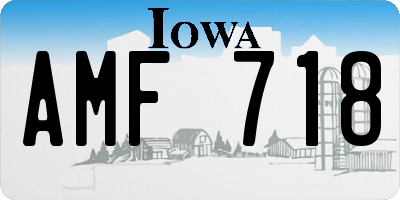 IA license plate AMF718