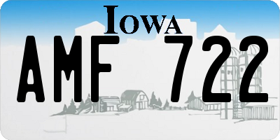 IA license plate AMF722