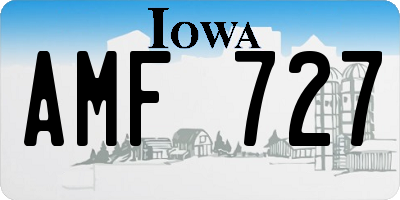 IA license plate AMF727
