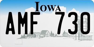 IA license plate AMF730