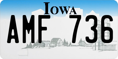 IA license plate AMF736