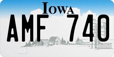 IA license plate AMF740