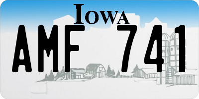 IA license plate AMF741