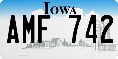 IA license plate AMF742