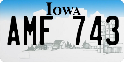 IA license plate AMF743