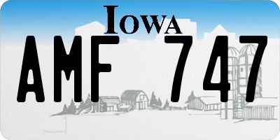 IA license plate AMF747
