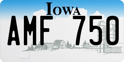 IA license plate AMF750