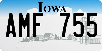IA license plate AMF755