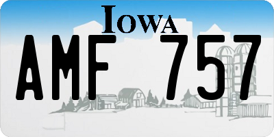 IA license plate AMF757
