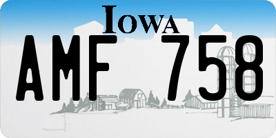 IA license plate AMF758