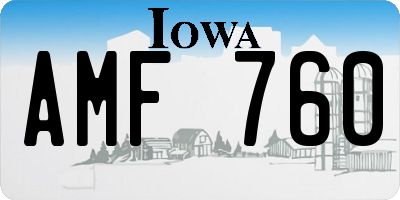 IA license plate AMF760