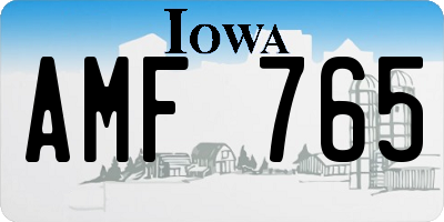 IA license plate AMF765