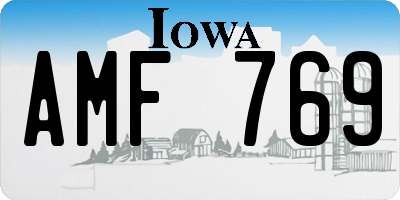 IA license plate AMF769