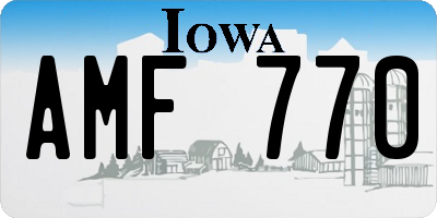 IA license plate AMF770