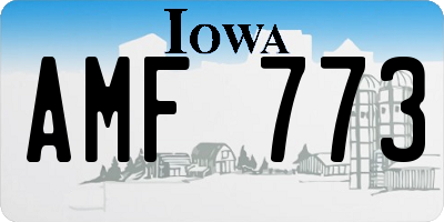 IA license plate AMF773