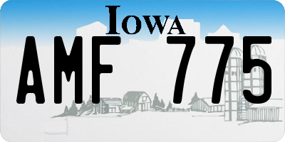 IA license plate AMF775
