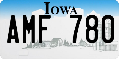 IA license plate AMF780