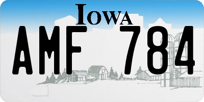 IA license plate AMF784