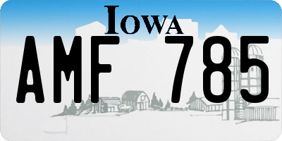 IA license plate AMF785