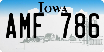 IA license plate AMF786