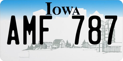IA license plate AMF787
