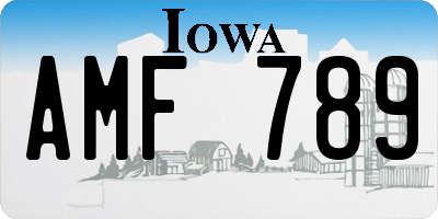 IA license plate AMF789