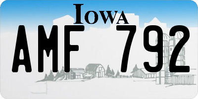 IA license plate AMF792