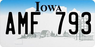 IA license plate AMF793