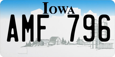 IA license plate AMF796
