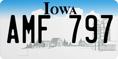 IA license plate AMF797