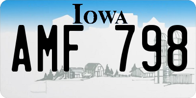 IA license plate AMF798
