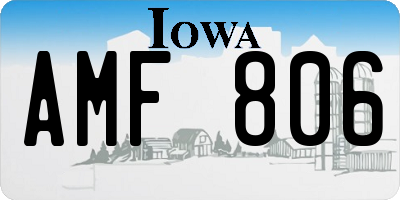 IA license plate AMF806